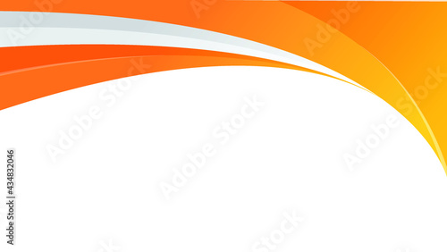 abstract banner background with orange wavy shape. vector illustration