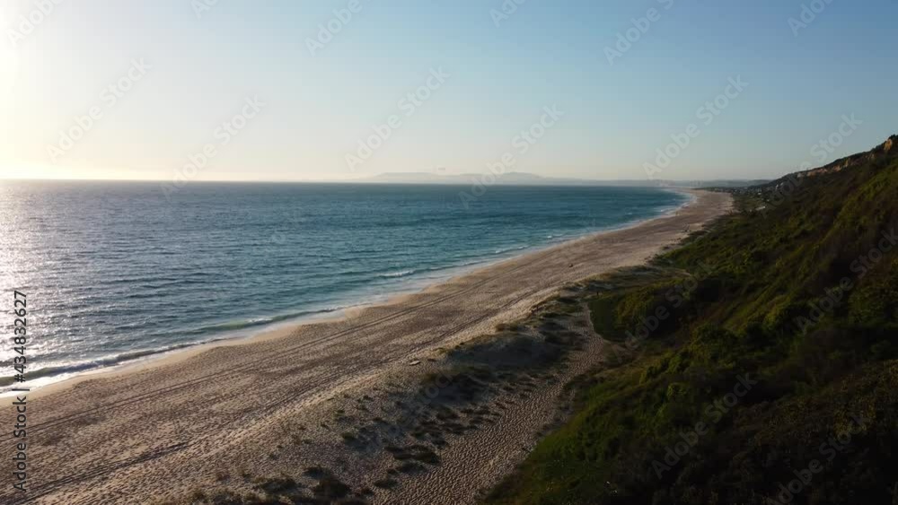 4K Aerial View over Costa da Caparica Beach, Portugal 4K Aerial View over Costa da Caparica Beach, Portugal