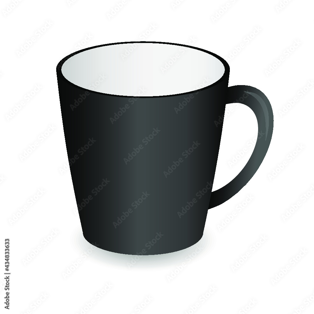 black cup isolated on white background. Vector template for Mock Up. Vector illustration black cup isolated on white background. Vector template for Mock Up. Vector illustration