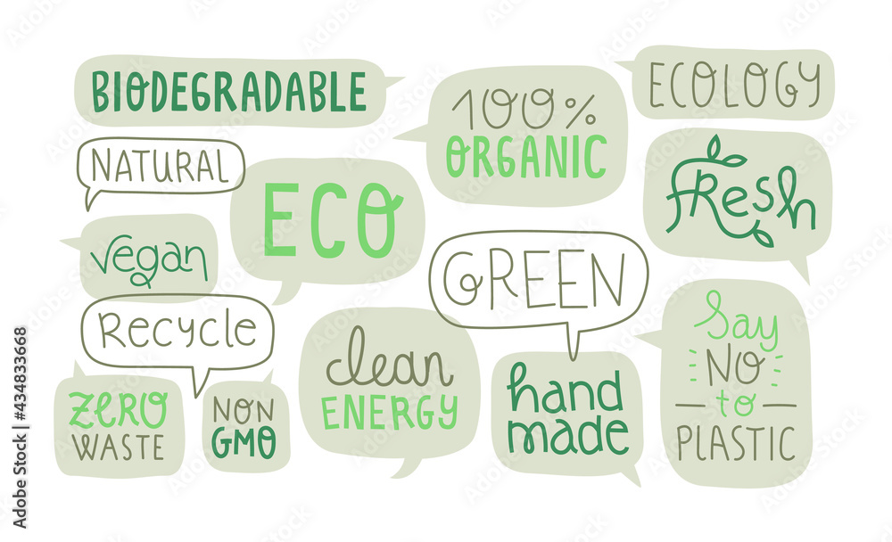 Green nature care lettering quote label isolated Green nature care lettering quote label isolated