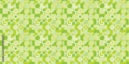 Doodle shapes background. Seamless pattern. Vector. らくがきイラストパターン