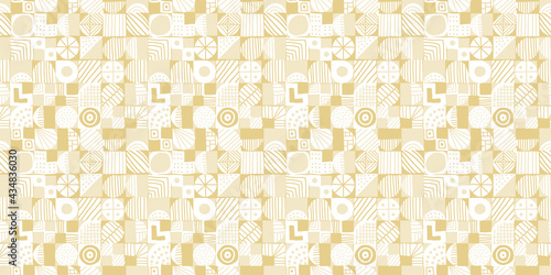 Doodle shapes background. Seamless pattern. Vector.                                     