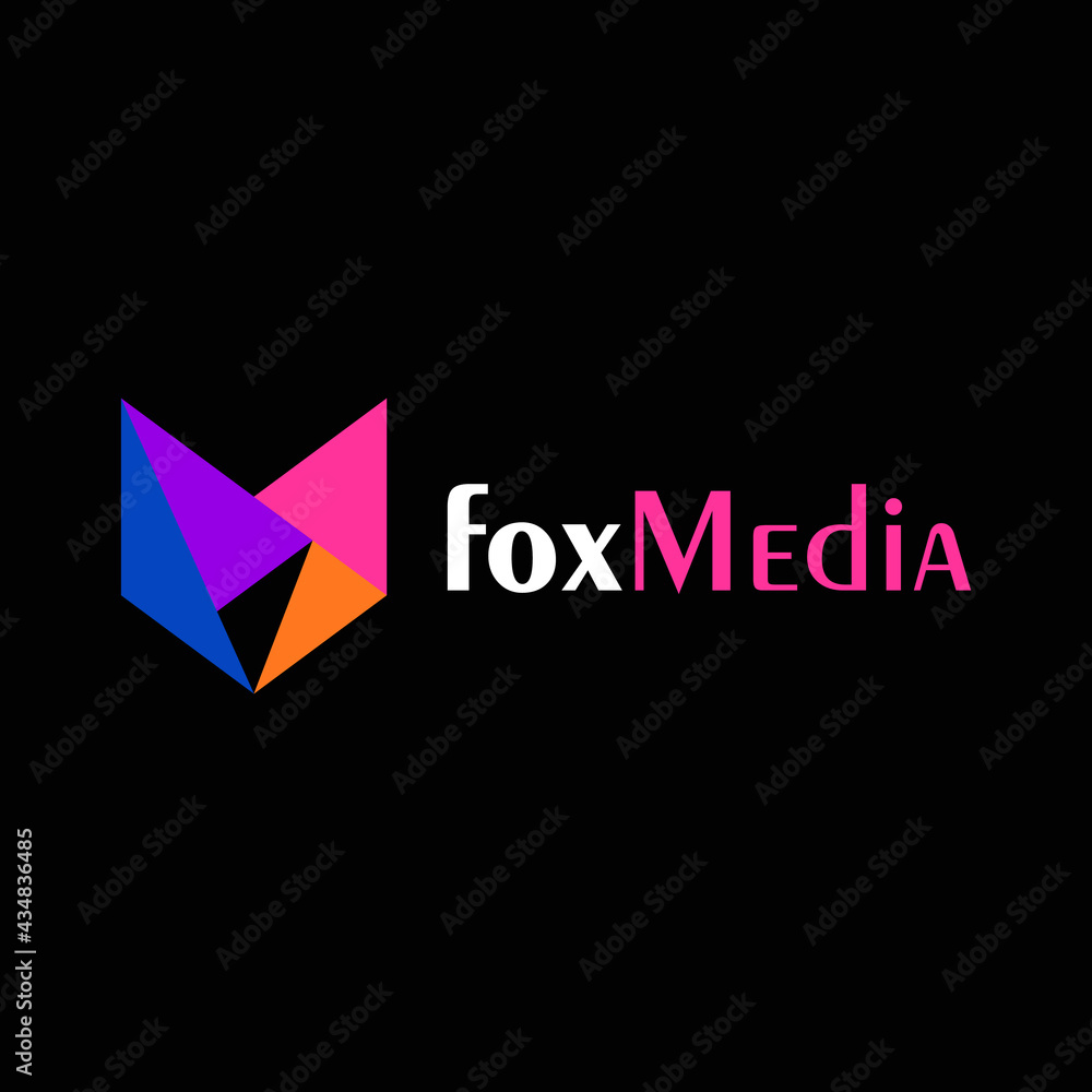 Abstract Geometric head fox logo. colorful fox multimedia vector Abstract Geometric head fox logo. colorful fox multimedia vector