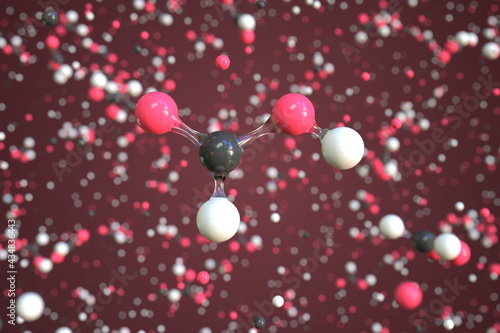 Fotografie Formic acid molecule made with balls, conceptual molecular model