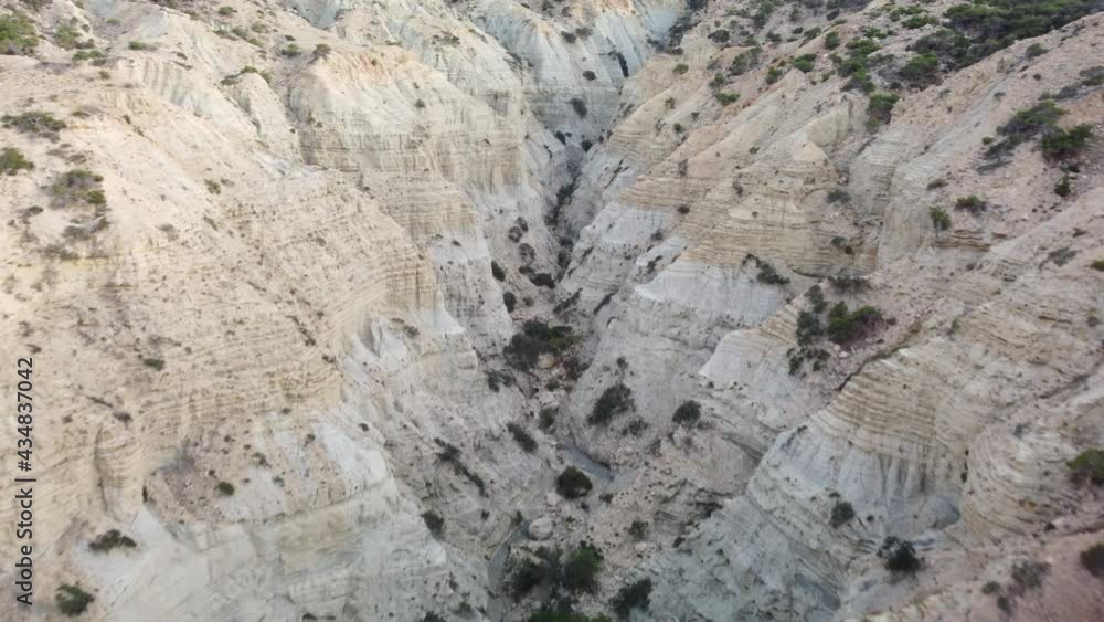 Aerial view on a rock gorge mountain, Gavdos Island, Greece. geology concept Aerial view on a rock gorge mountain, Gavdos Island, Greece. geology concept