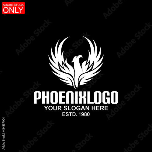 great white phoenix logo, abstract bird, bird from heaven, spirits symbol, vector illustrations