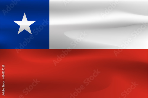The beautiful Chile flag. Beautiful wrinkles with flying flags.