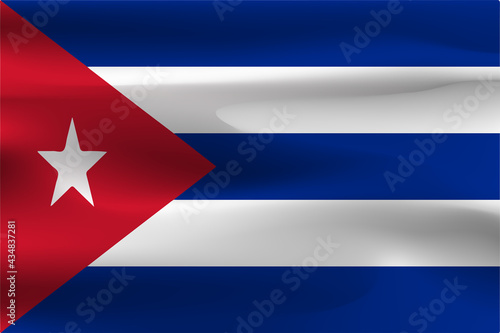The flag of Cuba is beautiful, the wrinkles of the flag cloth fly in the wind.