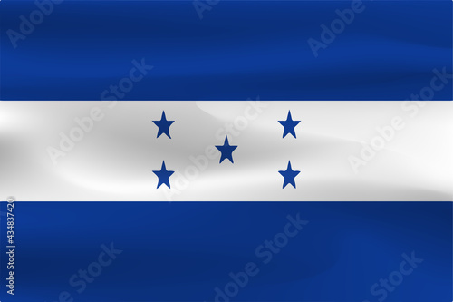 The beautiful flag of Honduras, the wrinkles of the fluttering flag.