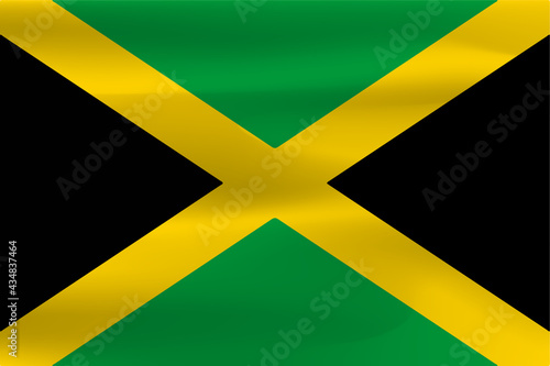 The flag of Jamaica is beautiful, wrinkled fabric, beautiful flag.