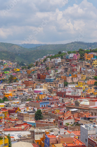 Guanajuato city view from the observation deck of Monumento Al Pipila © sayrhkdsu