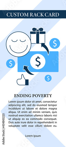 Unconditional payment flyer template.Mandatory contribution.Advertisement with information.Profitable investment.Universal basic income abstract design.Layout illustration page with icon