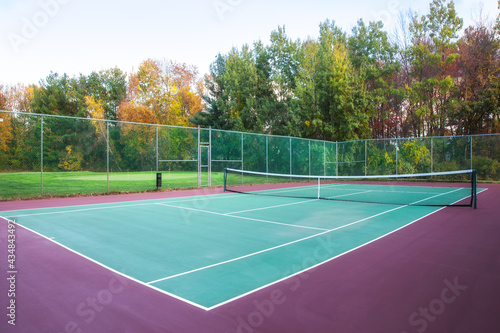 Low-angle view of tennis court © EvergreenPlanet