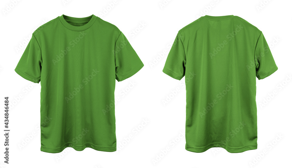Blank Jersey T Shirt color green template front and back view on white background
Blank Jersey T Shirt color green template front and back view on white background