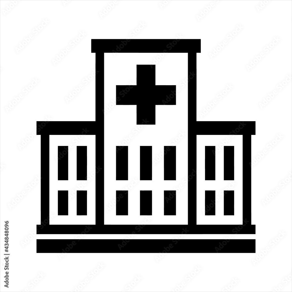 Obraz premium Clinic icon, vector and glyph