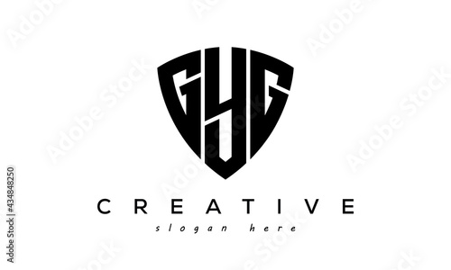 GYG letter creative logo with shield	 photo