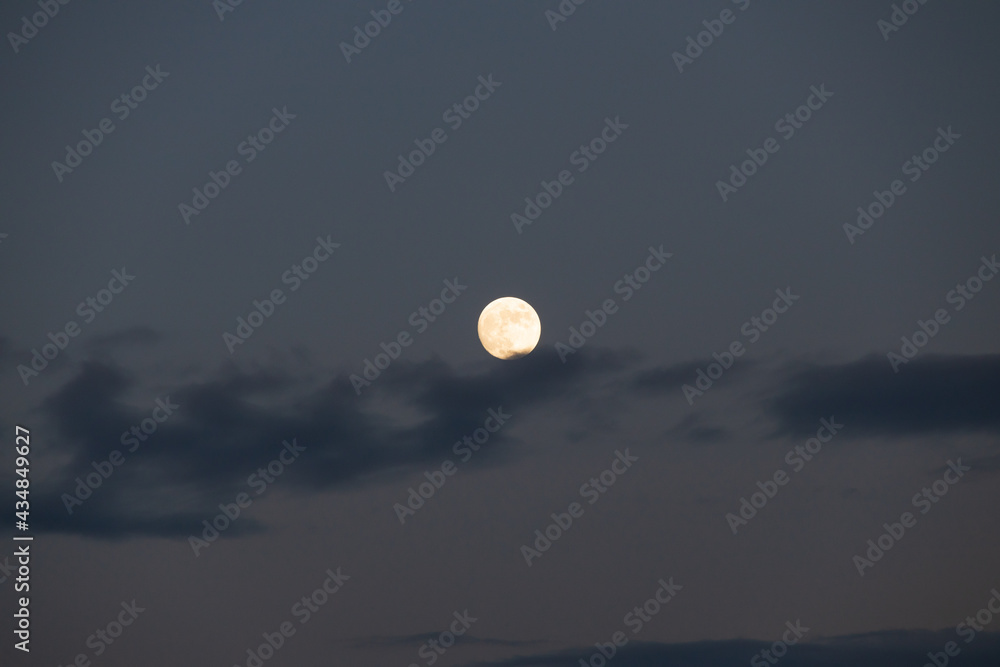 Full moon in the dark blue night sky Full moon in the dark blue night sky
