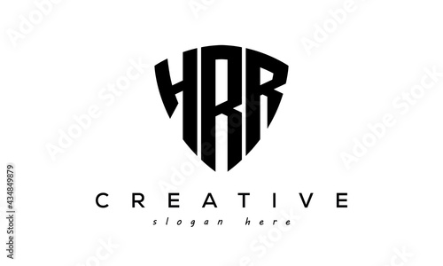 HRR letter creative logo with shield	 photo