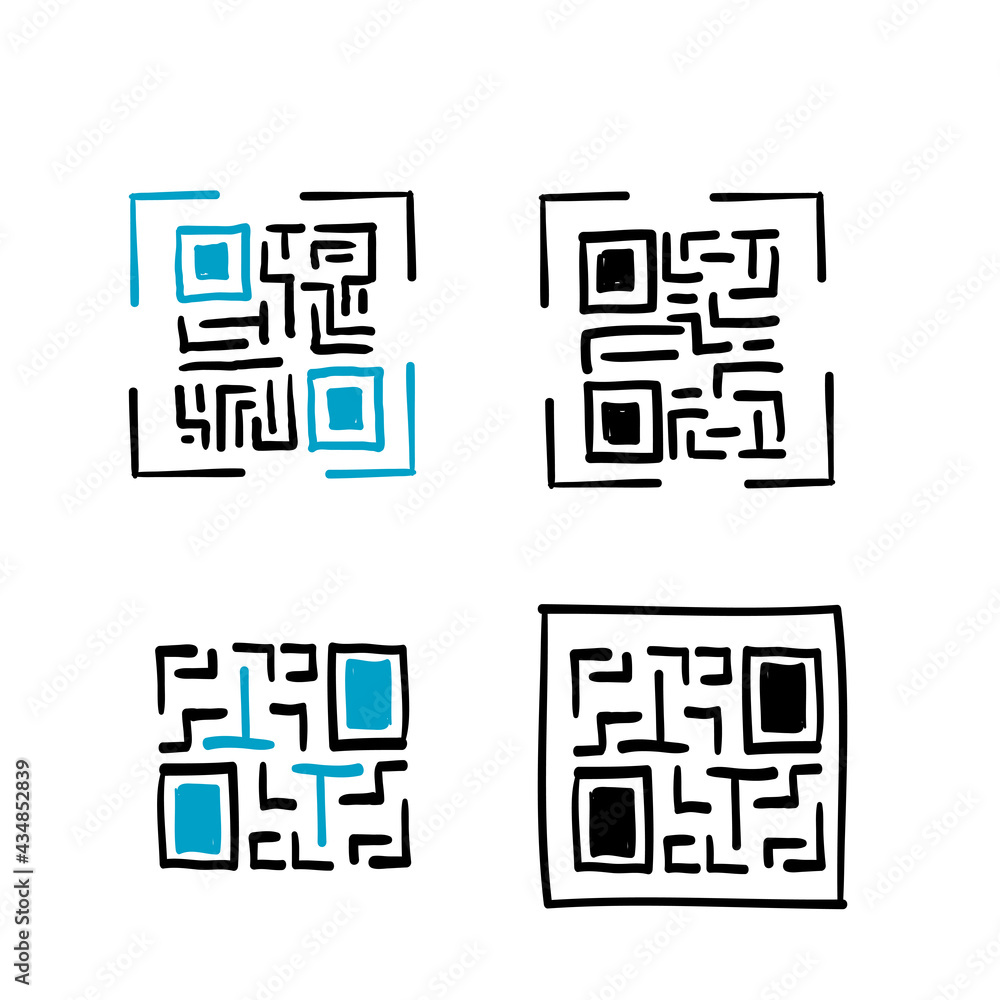 hand drawn doodle scan qr code illustration vector isolated background hand drawn doodle scan qr code illustration vector isolated background