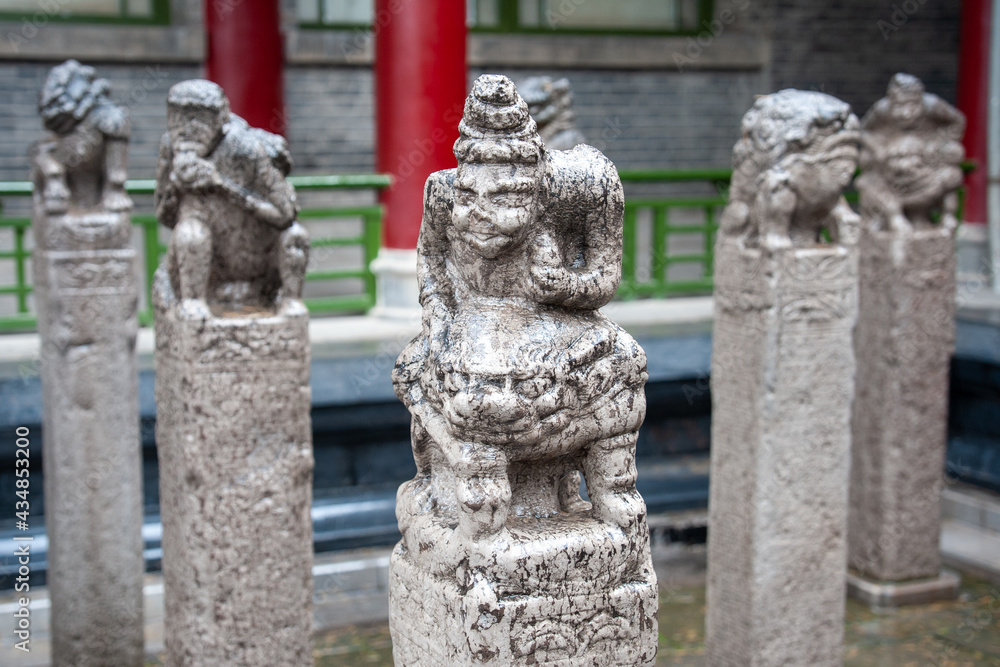 Chinese statues. Unusual sculptures in close-up. Chinese statues. Unusual sculptures in close-up.