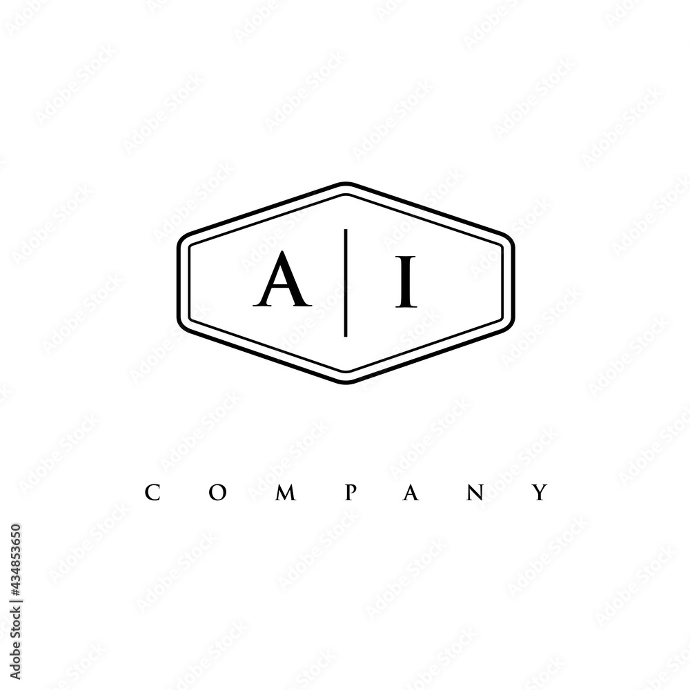 initial AI logo design vector initial AI logo design vector