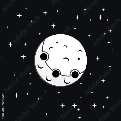 Moon icon vector. Moon an star icon. Logo illustration on white background. Flat design style.