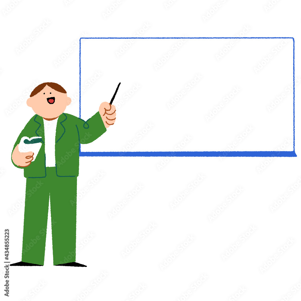 Lecturer standing in front of the whiteboard Lecturer standing in front of the whiteboard