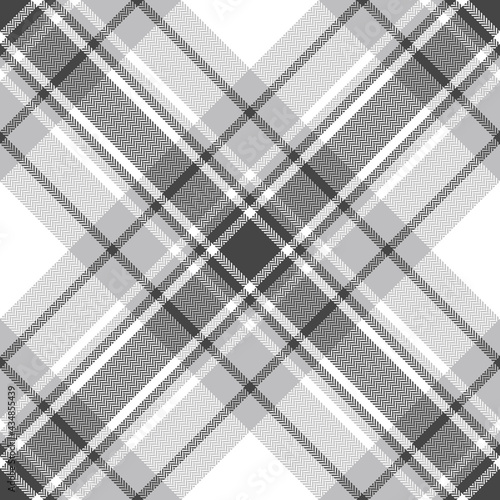 Tartan plaid pattern seamless in grey and white. Large neutral herringbone check plaid vector for spring autumn winter scarf, poncho, blanket, duvet cover, other modern fashion or home textile design. © ZillaDigital