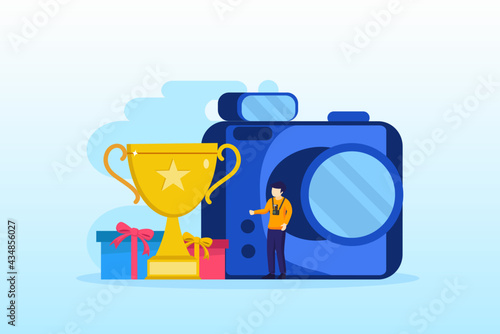 Photography competition illustration flat vector template
