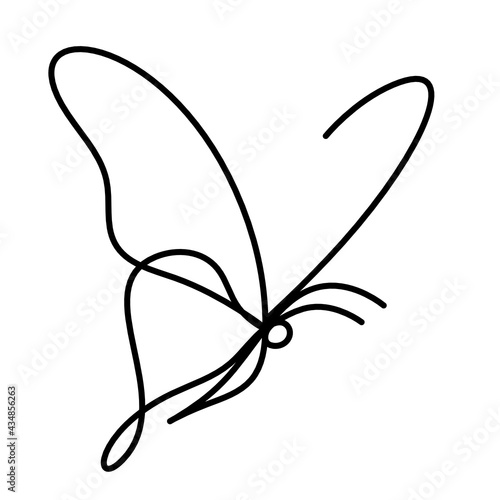 Butterfly line icon, isolated on the white