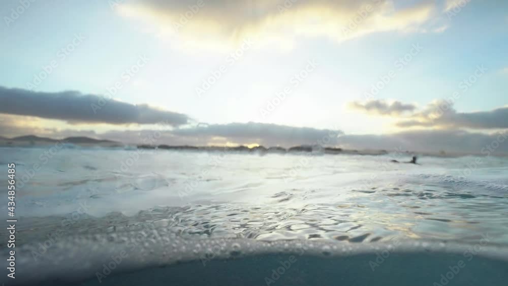 Sea waterline with a beautiful sunset in the sky. Sea waterline with a beautiful sunset in the sky.