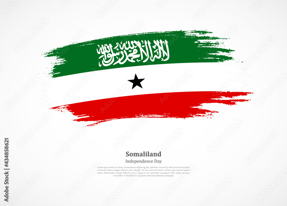 Happy independence day of Somaliland with national flag on grunge texture Happy independence day of Somaliland with national flag on grunge texture