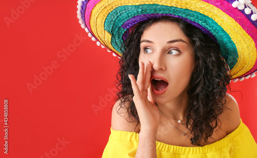 Shocked beautiful woman in ...