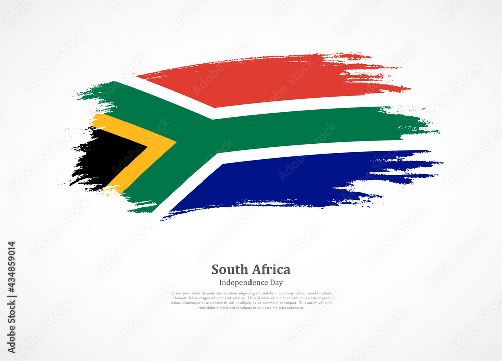 Happy independence day of South Africa with national flag on grunge texture Happy independence day of South Africa with national flag on grunge texture