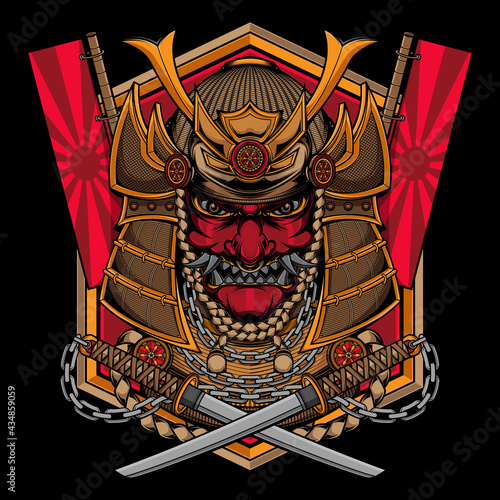 traditional samurai mask logo