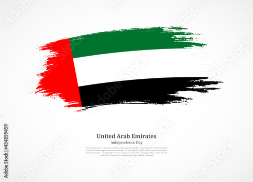 Happy independence day of United Arab Emirates with national flag on grunge texture