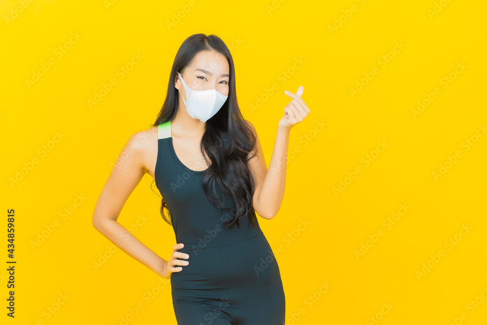 Portrait beautiful young asian woman wear gym outfit ready for exercise Portrait beautiful young asian woman wear gym outfit ready for exercise