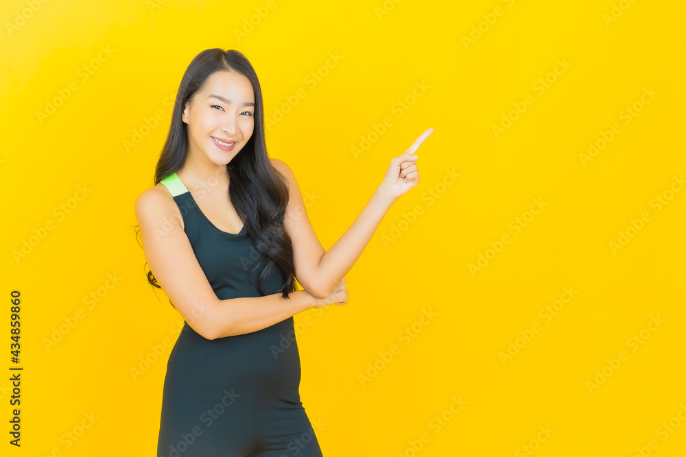 Portrait beautiful young asian woman wear gym outfit ready for exercise Portrait beautiful young asian woman wear gym outfit ready for exercise