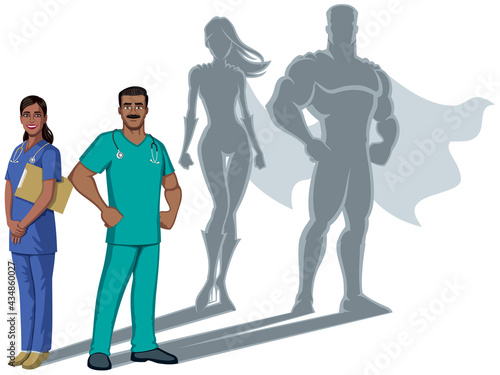 Indian Nurse Superheroes Shadow