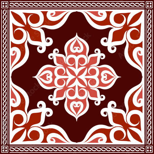 Illustration vector graphic of scarf design with Ethnic sumba brown  Perfect for square scarf design