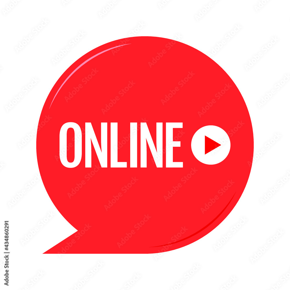 Online Stream. Red symbol of direct speech and direct speech, speech, online speech. Vector illustration. Online Stream. Red symbol of direct speech and direct speech, speech, online speech. Vector illustration.
