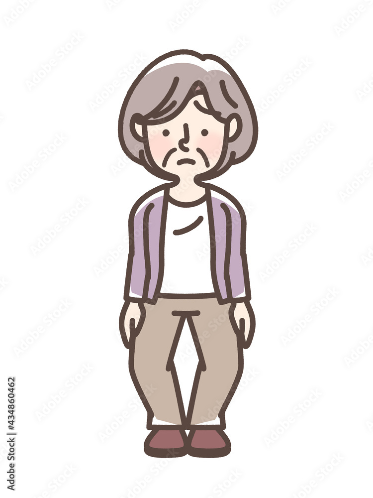 変形性膝関節症　O脚のおばあさん