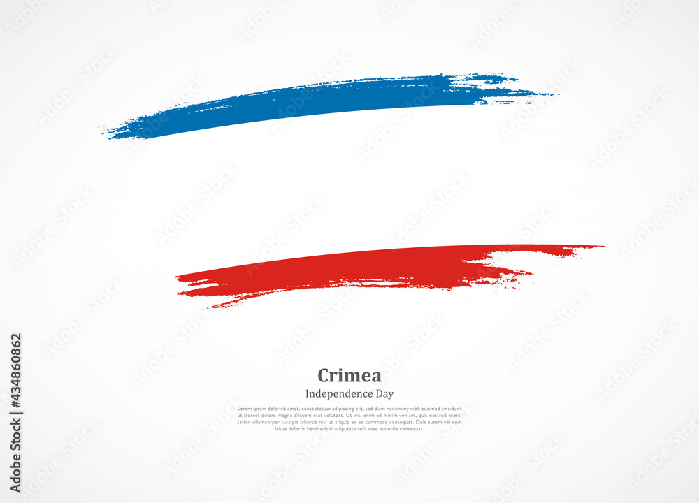Happy independence day of Crimea with national flag on grunge texture