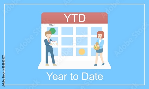 Year to Date (YTD) Definition,
Learn How to Calculate Figures Returns financial,is a period, starting from the beginning of the current year and continuing up to the present day,vector illustration.