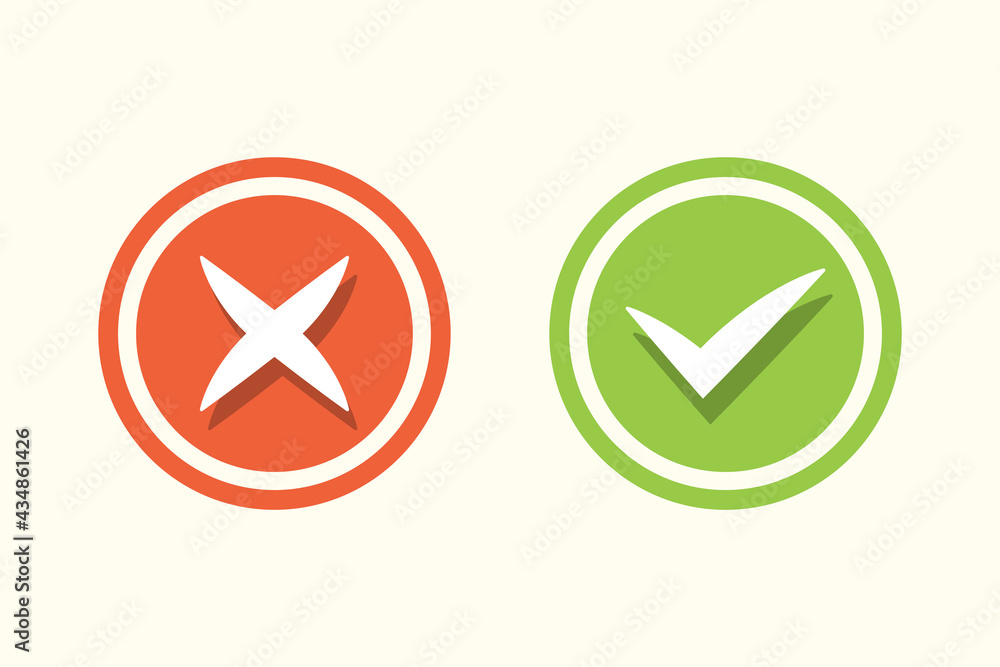 accept and reject icon modern simple design vector accept and reject icon modern simple design vector
