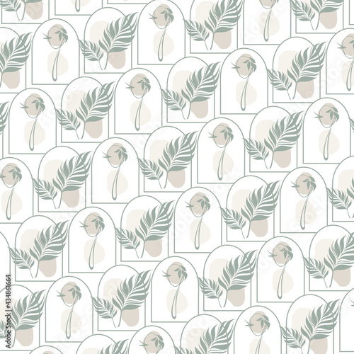 background, girl, silhouette, logo, spa, care, cosmetics, hair, symbol, leaves, bio, palms, rest, natural, nature, plants, eco, monstera, green, tropics, tropical leaves, pattern, pattern, fabric, obs