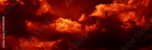 Картината върху платно Fiery red dramatic sky