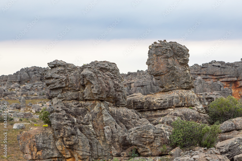 Interesting stone formation, that looks like faces, in the Cederberg Mountains in the Western Cape of South Africa