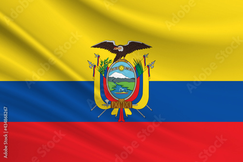 Flag of Ecuador Fabric texture of the flag of Ecuador