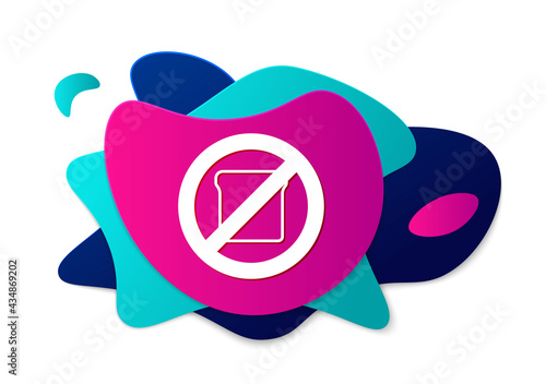 Color Gluten free grain icon isolated Color background. No wheat sign. Food intolerance symbols. Abstract banner with liquid shapes. Vector